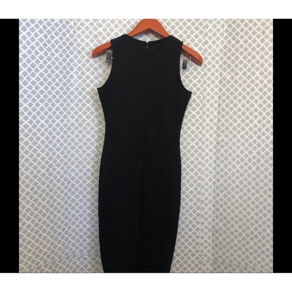 Jella Couture Black Beige Chevron Panel Sheath Dress Women's Size Small - Picture 4 of 6